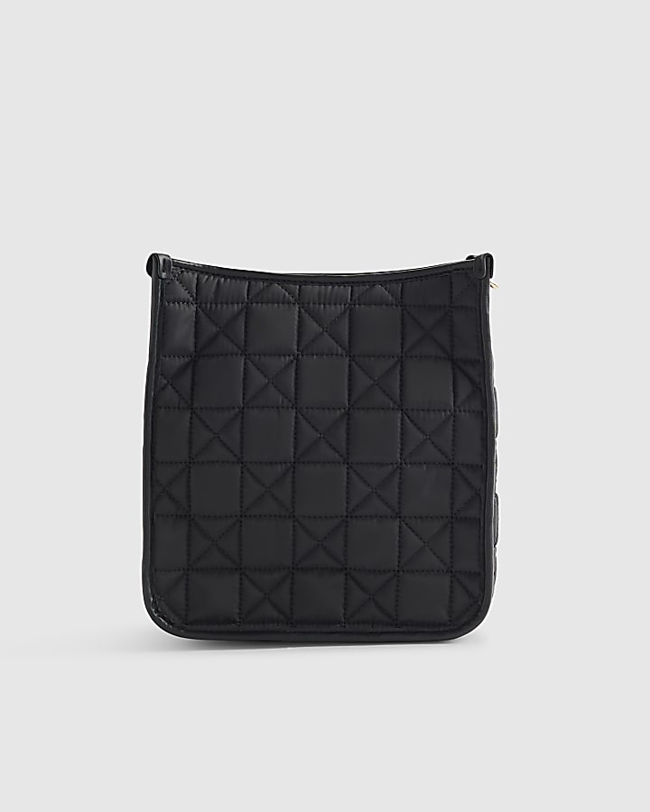 Black Quilted Messenger Bag