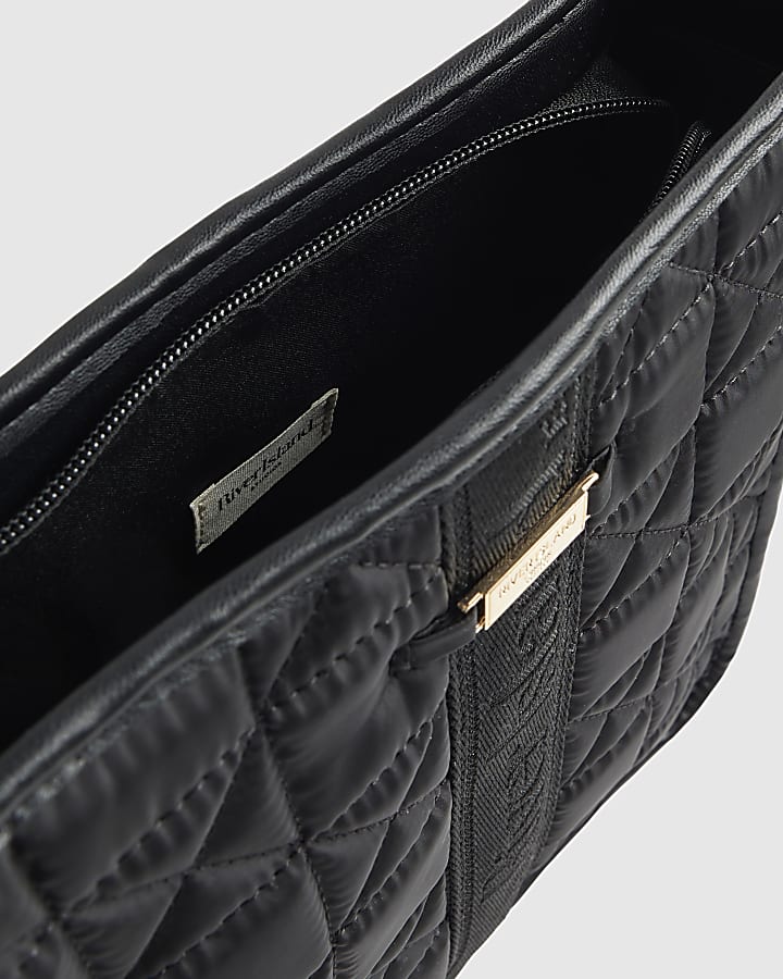 Black Quilted Messenger Bag