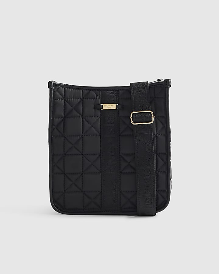 Black Quilted Messenger Bag