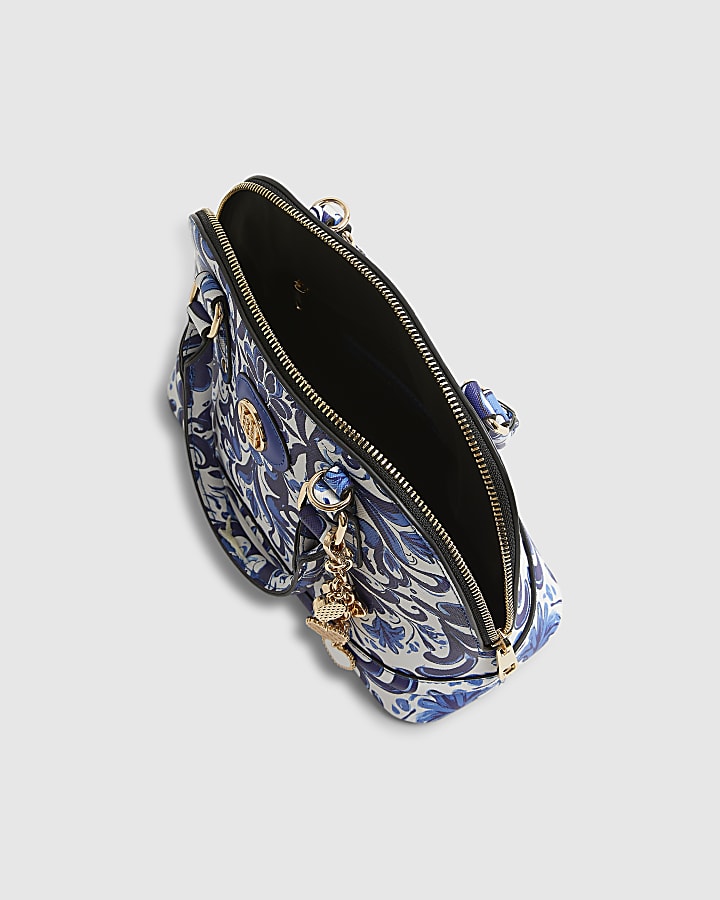 Blue Paisley Print Kettle Tote Bag Bundle