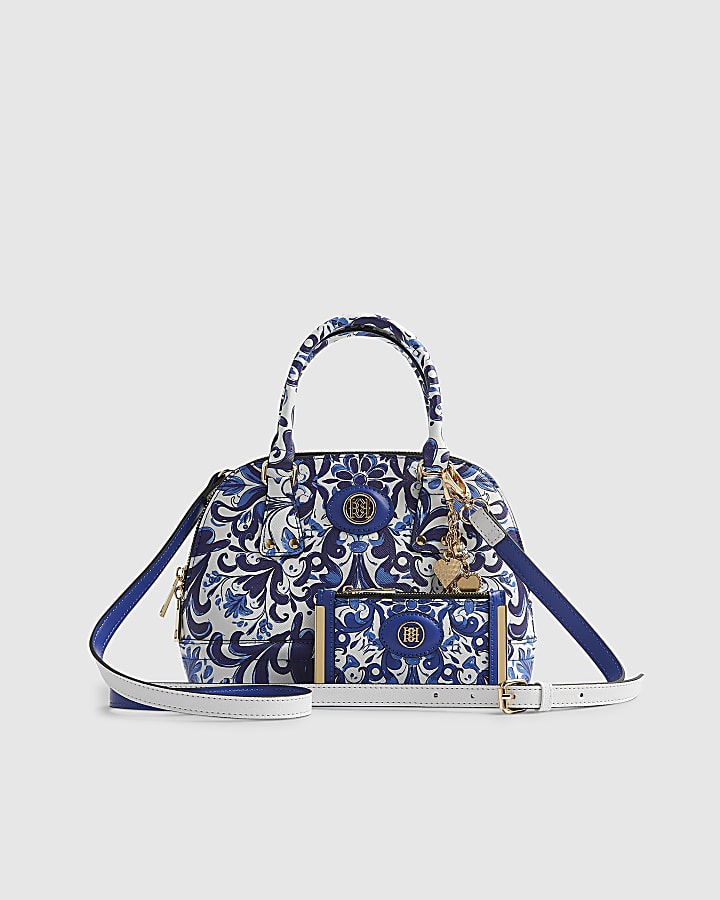 Blue Paisley Print Kettle Tote Bag Bundle