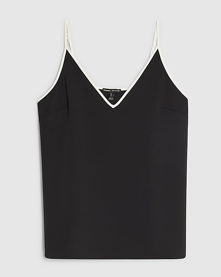 Black Contrast Trim Cami Top