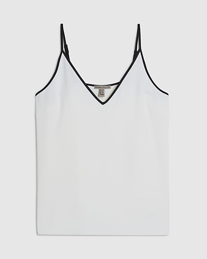 Cream Contrast Trim Cami Top