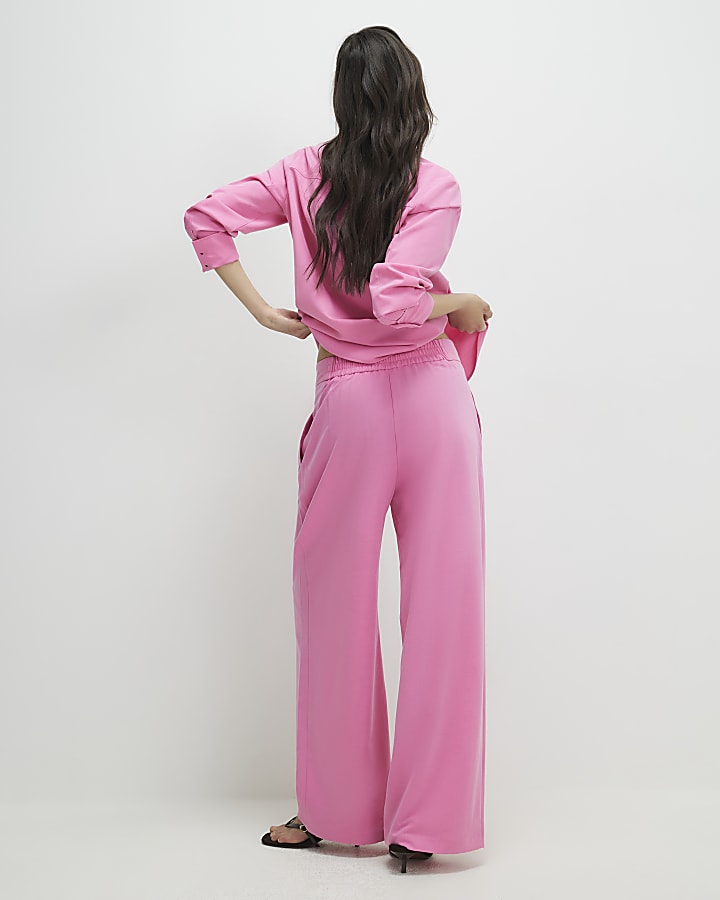 Pink Wide Leg Trousers