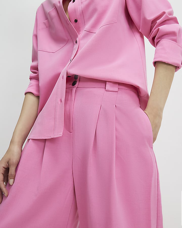 Pink Wide Leg Trousers