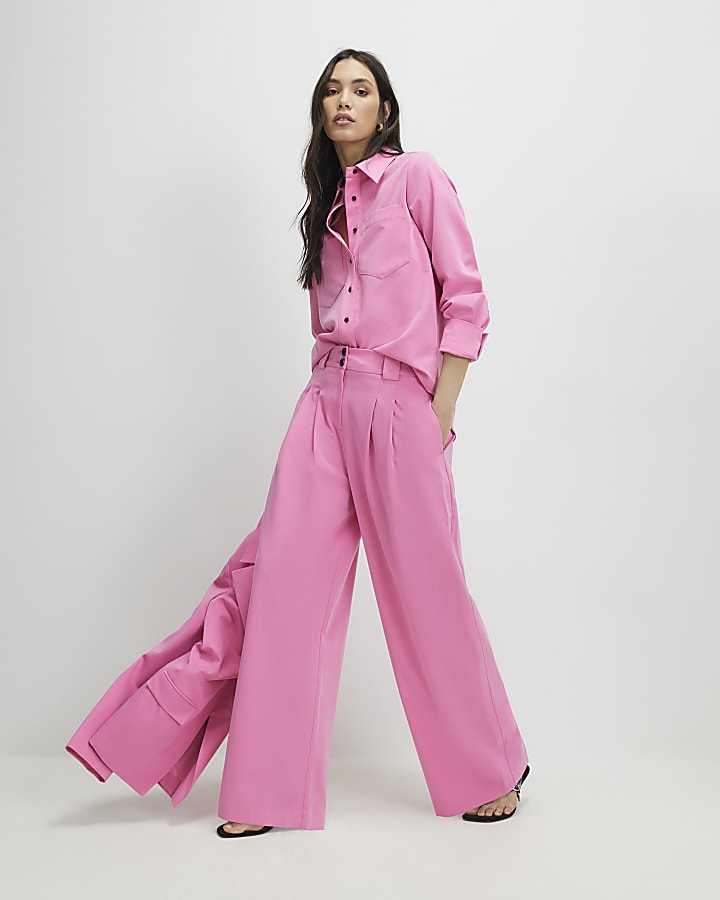 Pink Wide Leg Trousers