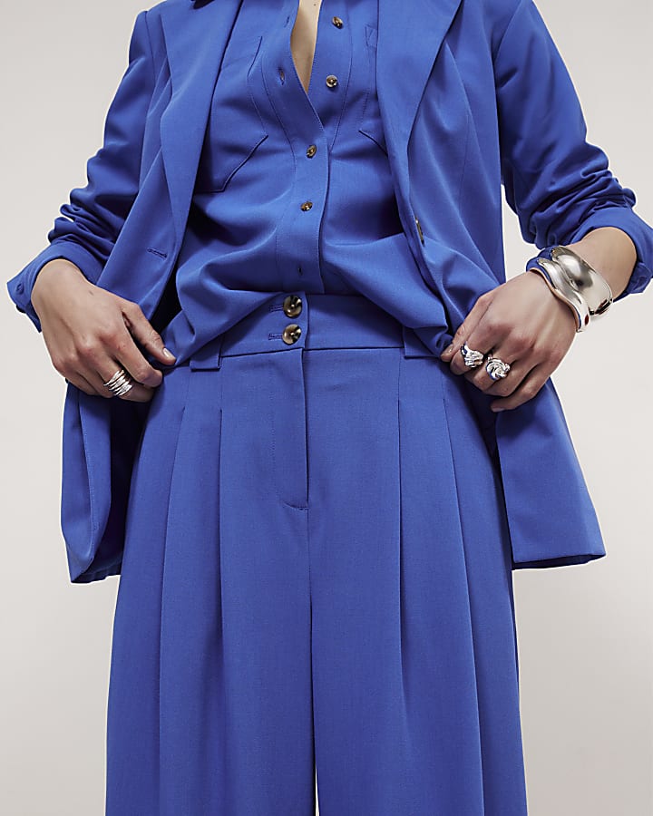 Blue Wide Leg Trousers