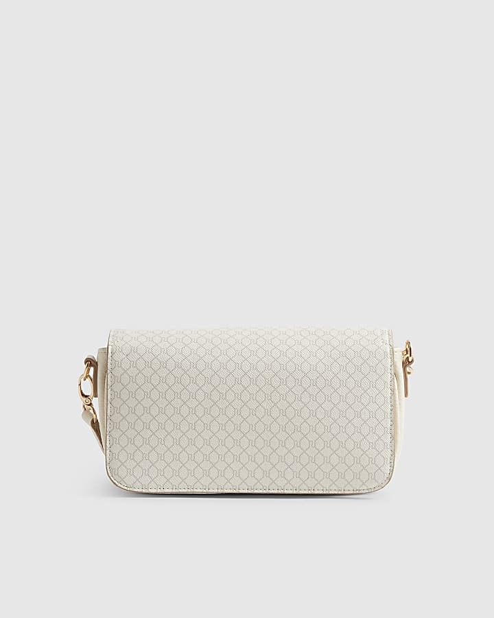 Cream Utility Flap Cross Body Bag
