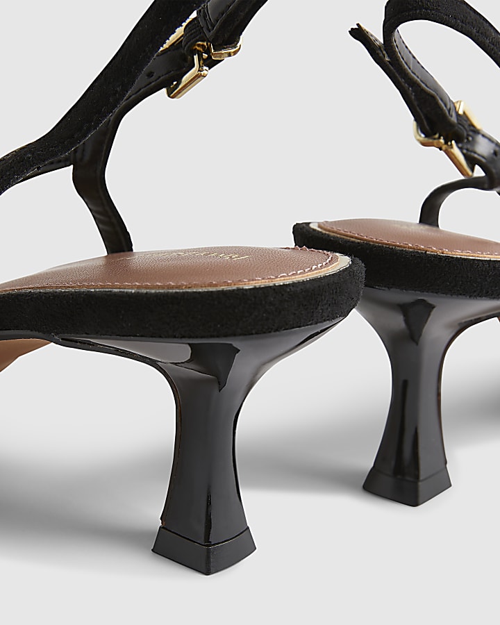 Black Slingback Low Court Heels