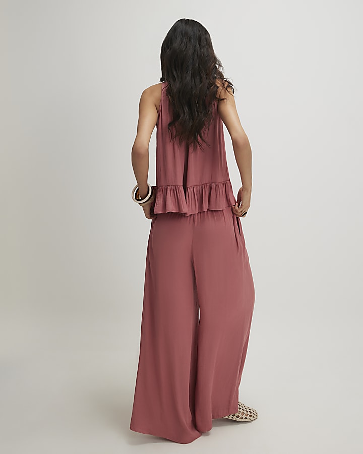 Pink Wide Leg Trousers