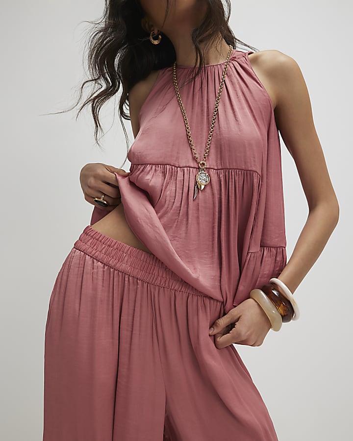 Pink Wide Leg Trousers