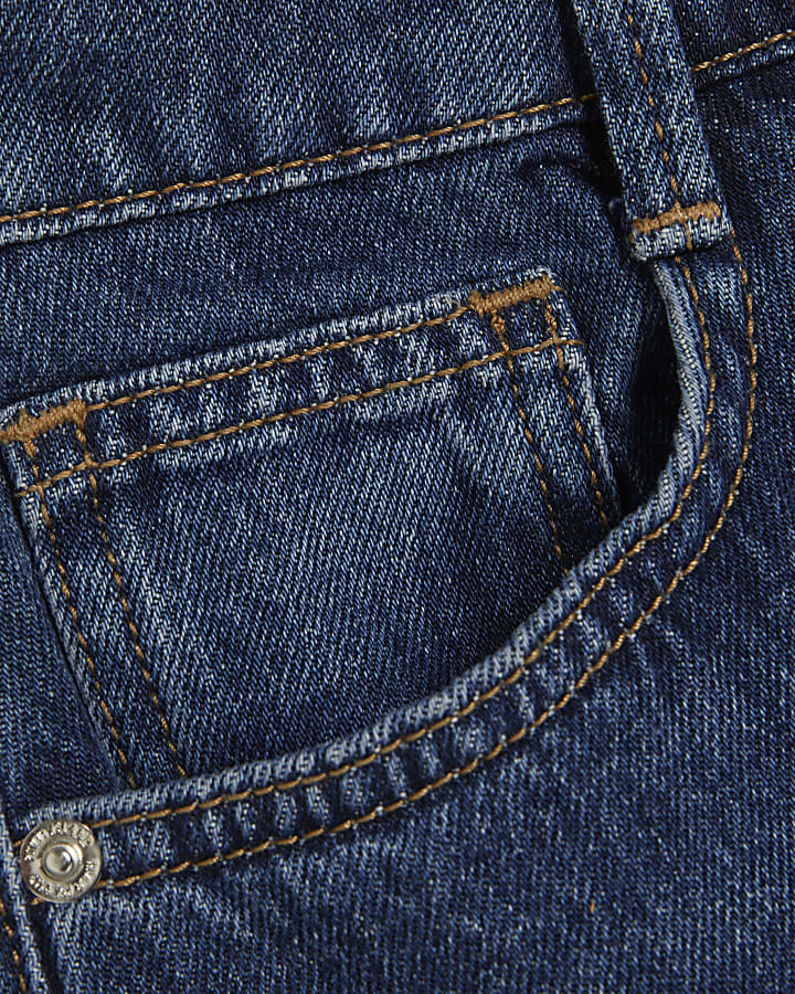 Petite Navy High Waisted Soft Wide Leg Jeans