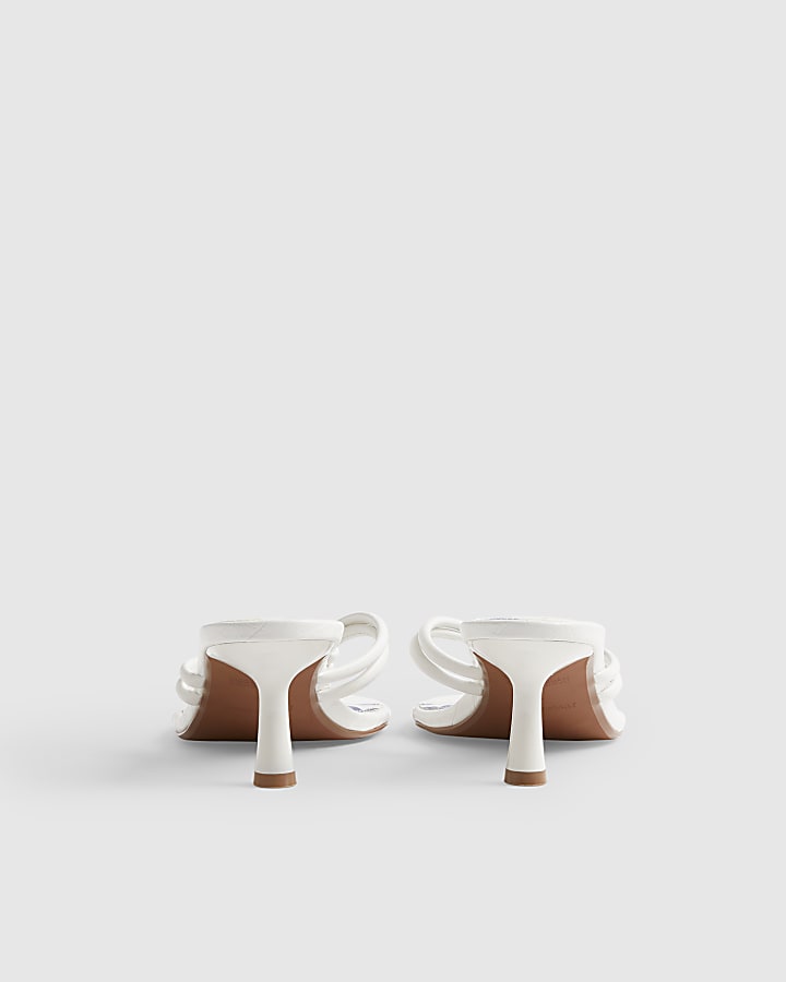 White Printed Sole Heeled Sandals