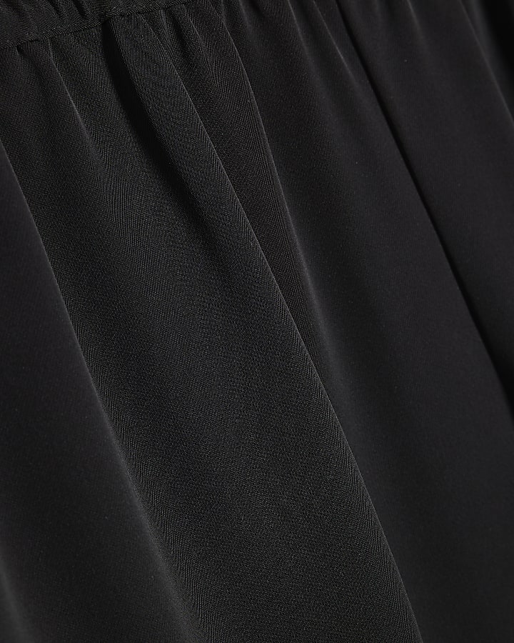 Black Crepe Wide Leg Trousers