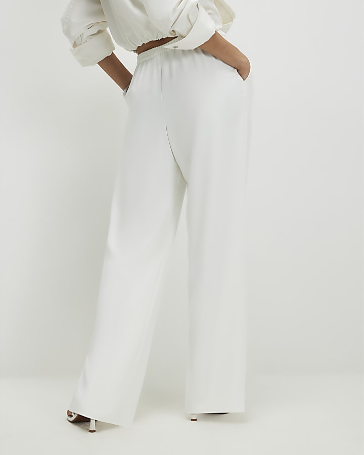 Cream Wide Leg Trousers
