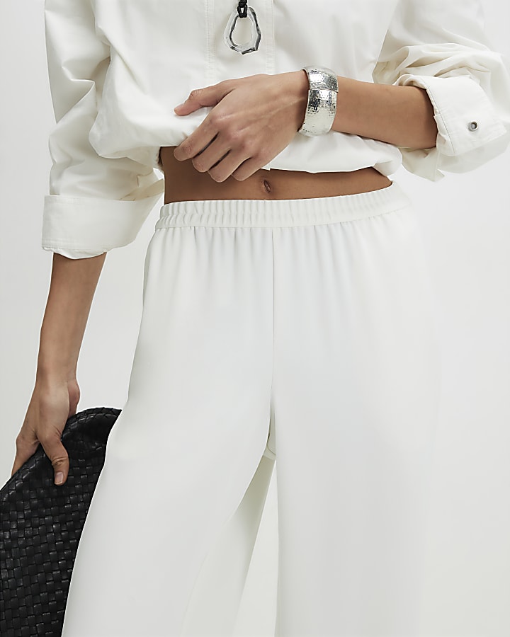 Cream Wide Leg Trousers