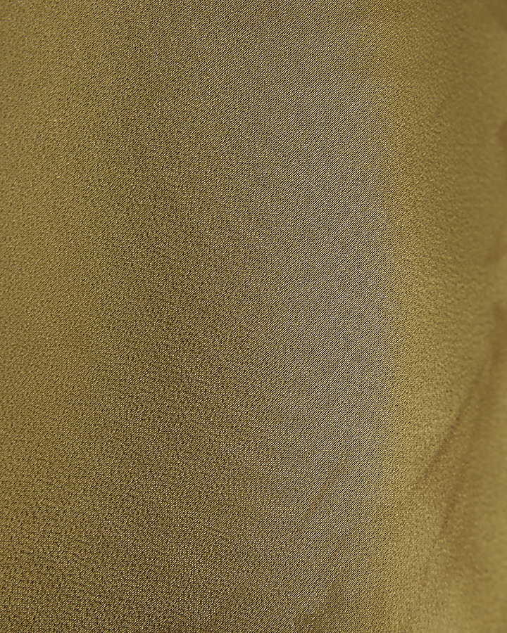 Khaki Satin Scallop Trim Cami Top