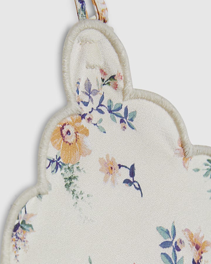 Yellow Floral Scallop Trim Cami Top