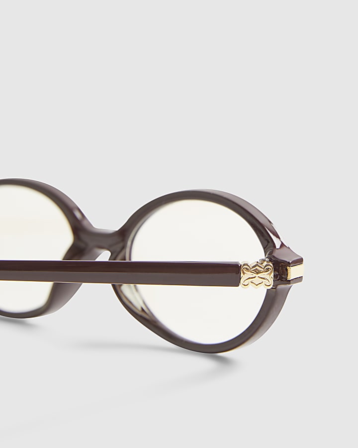 Red Oval Slim Blue Light Glasses