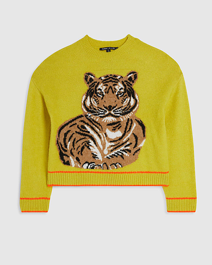 Yellow Tiger Knitted Jumper