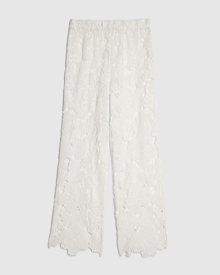 Cream Lace Beach Trousers