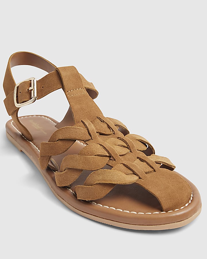 Brown Suede Fisherman Sandals