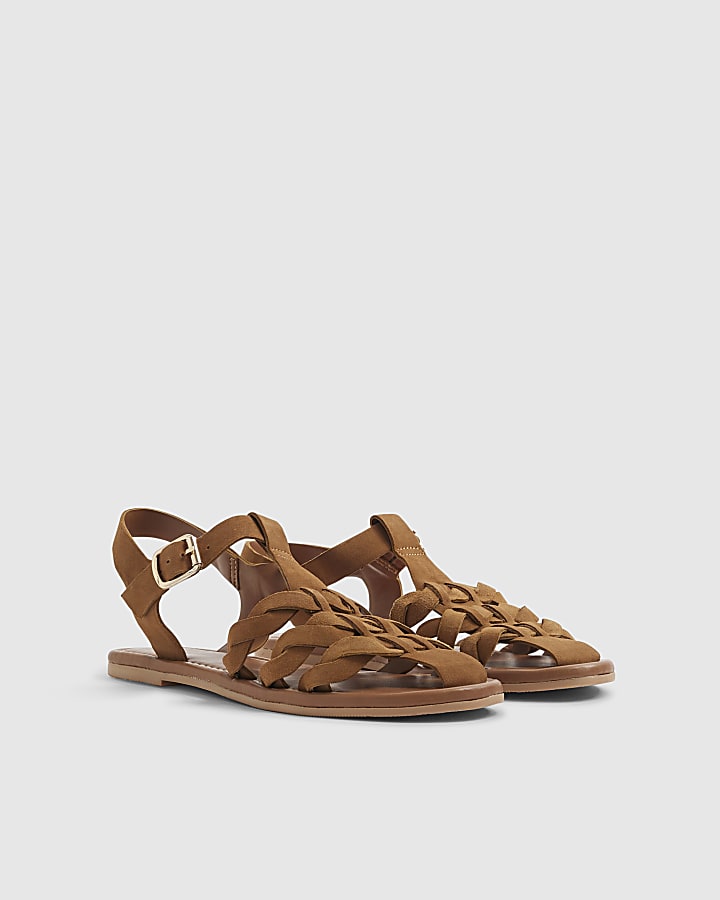 Brown Suede Fisherman Sandals