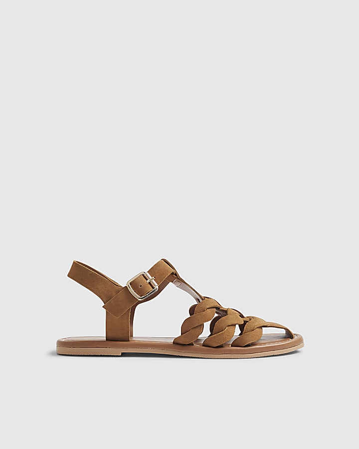 Brown Suede Fisherman Sandals