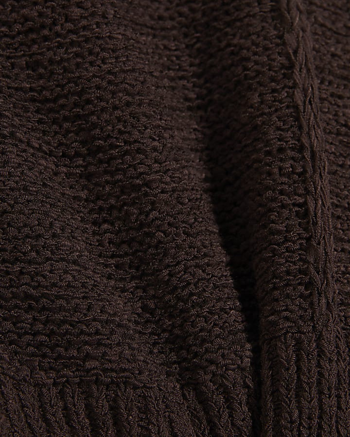 Brown Knitted Sleeveless Tank Top