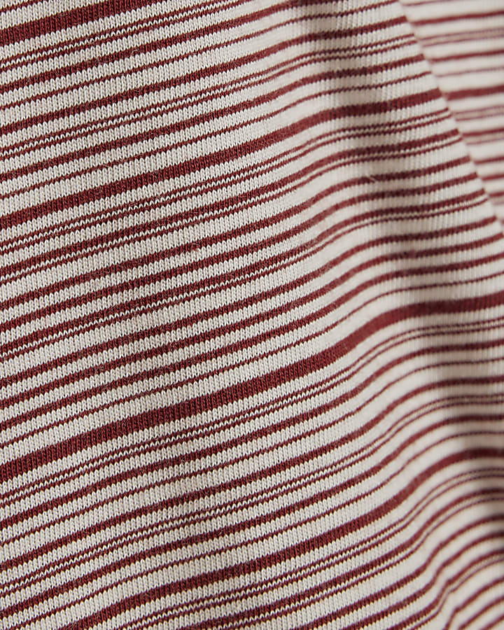 Cream Short Sleeve Stripe Twist Front T-shirt