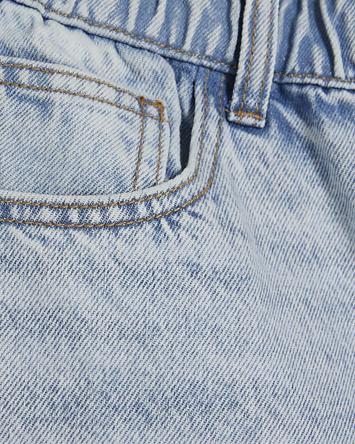 Petite Blue Elasticated A Line Denim Shorts