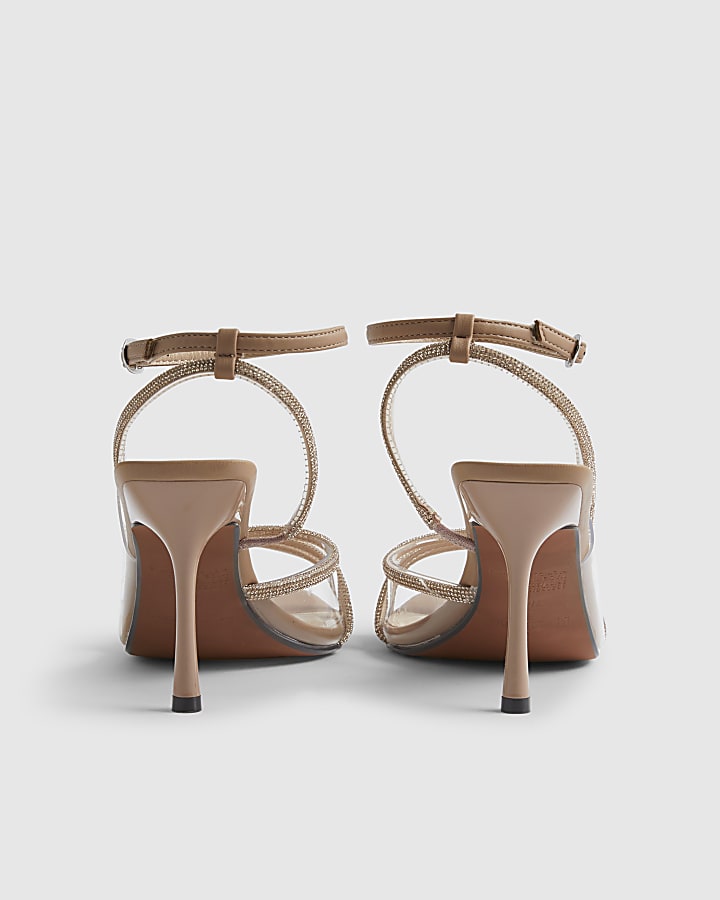 Rose Gold Embellished Heeled Sandals