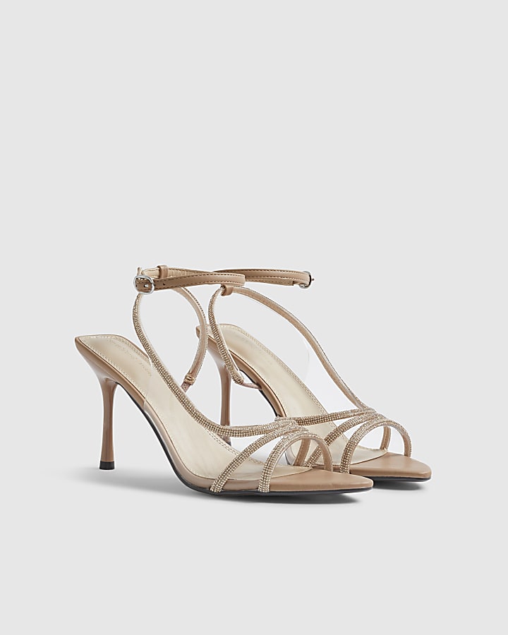 Rose Gold Embellished Heeled Sandals