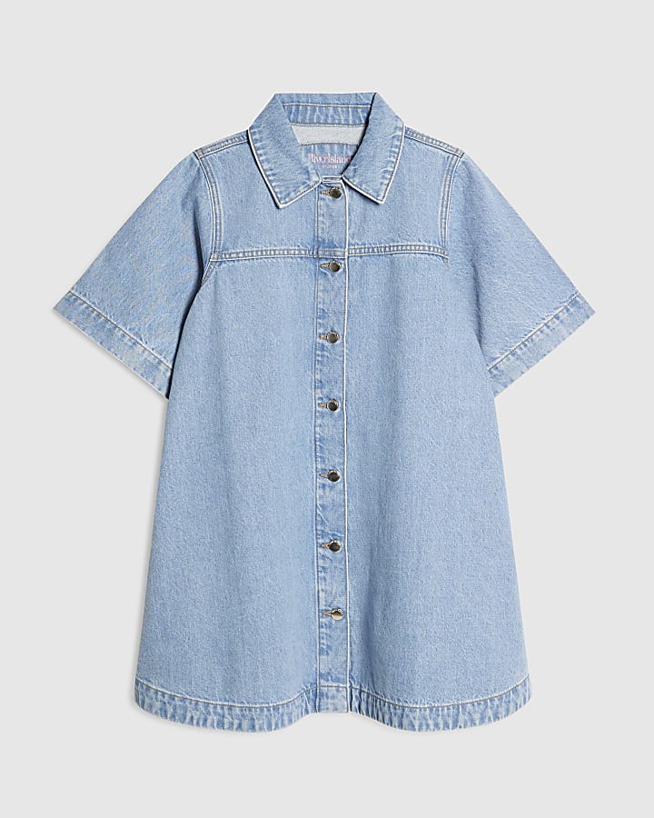 Petite Denim Button Through Dress