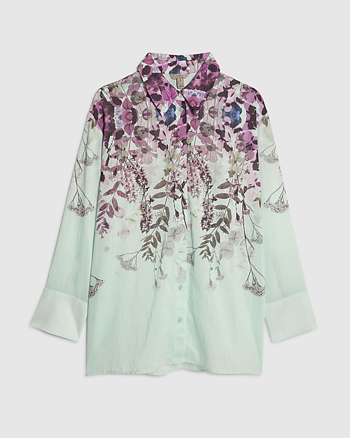 Green Floral Print Shirt
