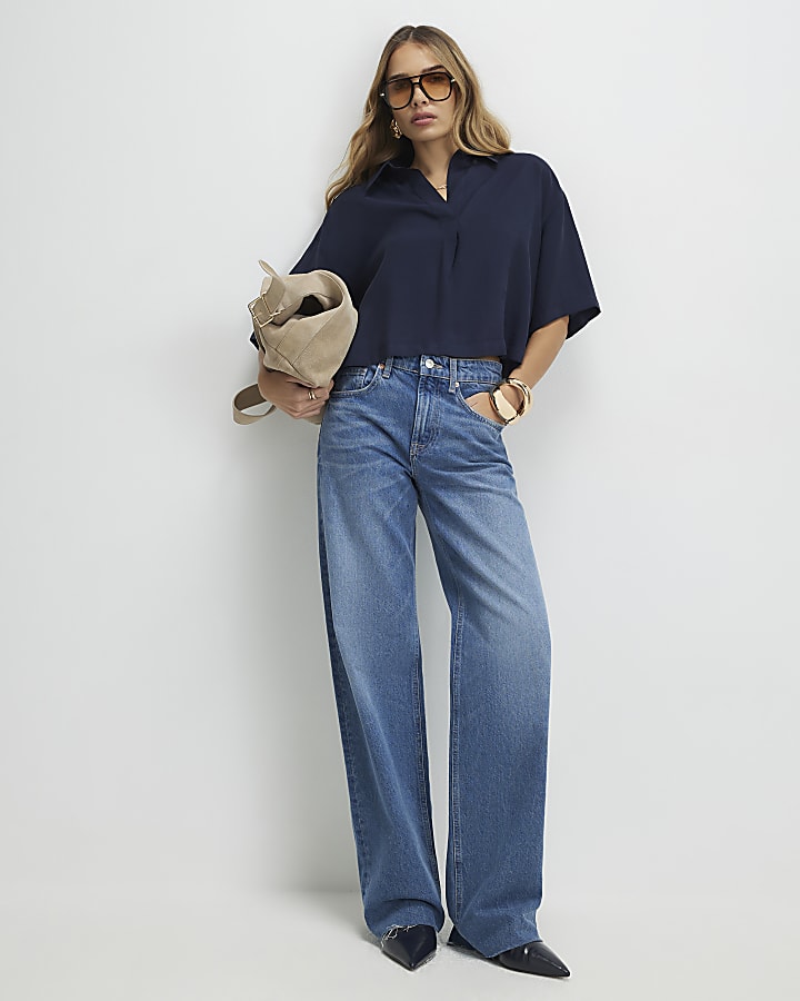 Blue Short Sleeve Polo Shirt