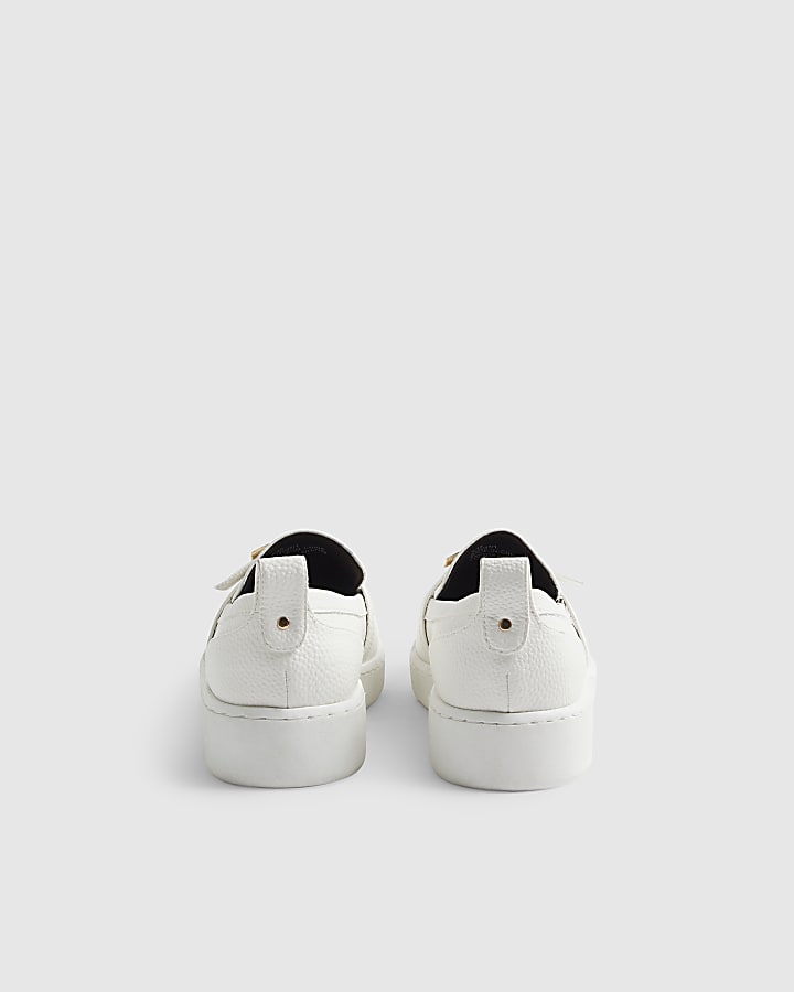 White Buckle Detail Sports Loafers
