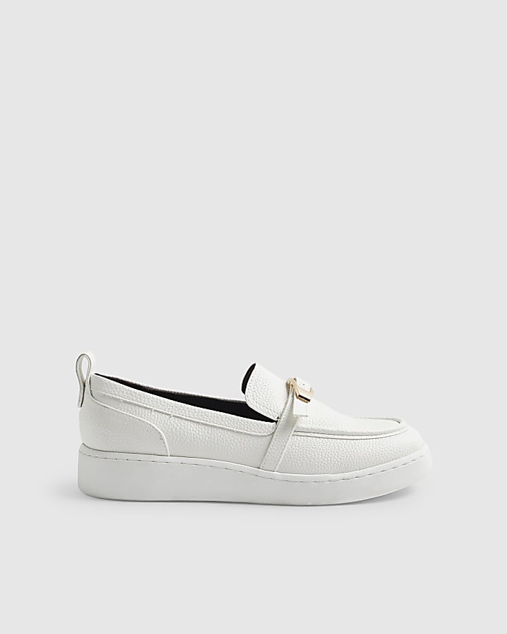 White Buckle Detail Sports Loafers