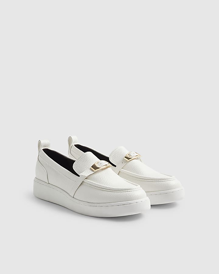 White Buckle Detail Sports Loafers