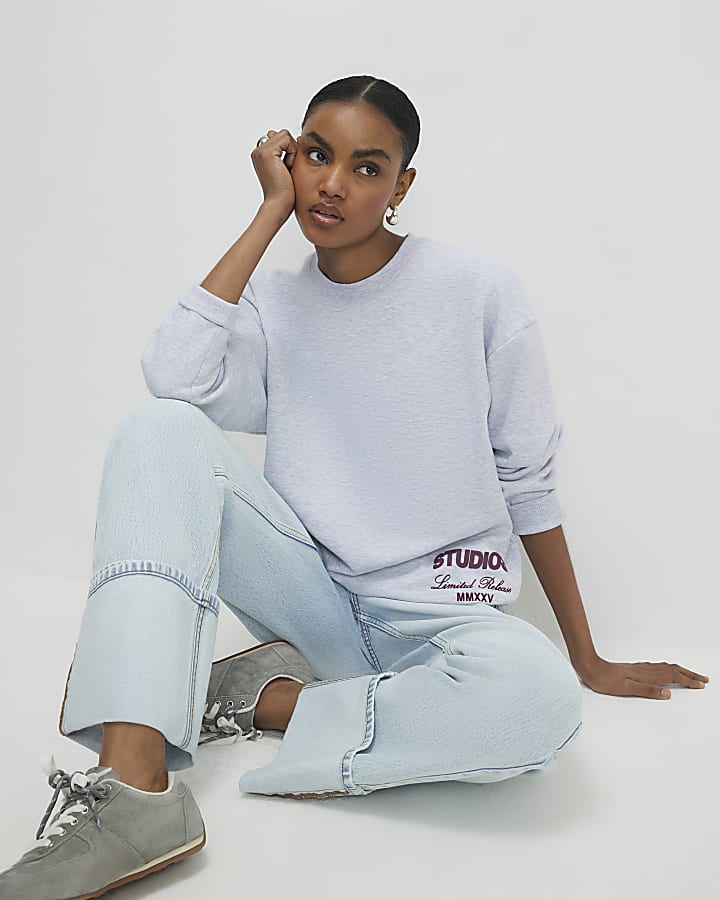 Grey Studio Graphic Oversized Sweatshirt