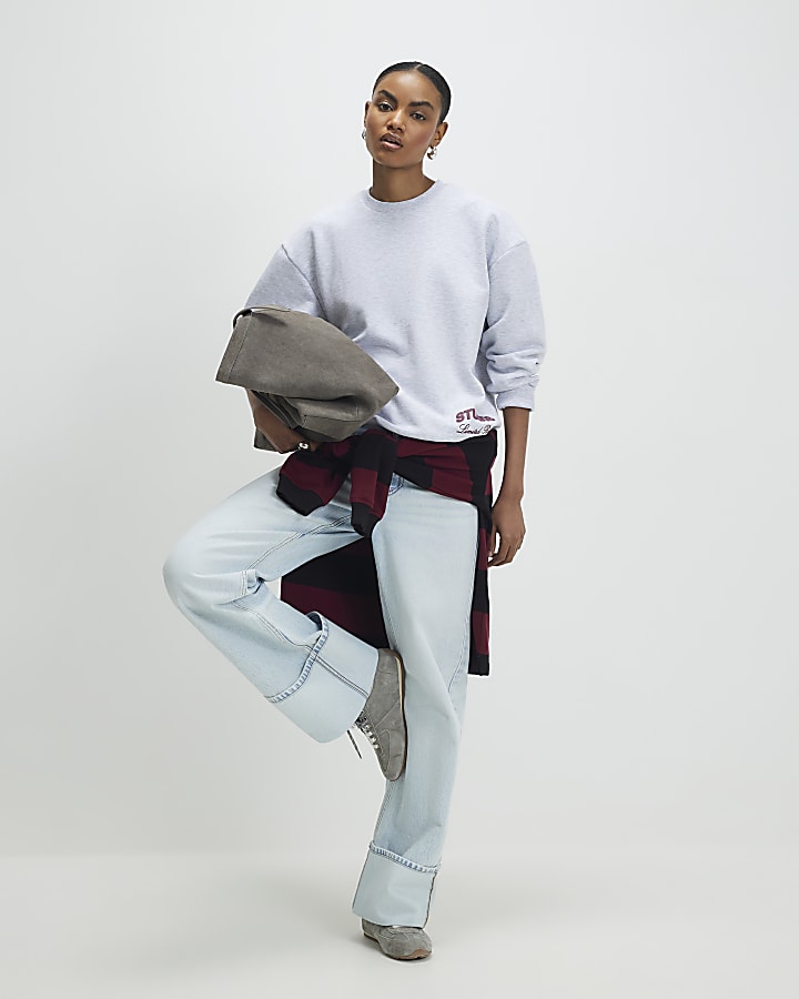 Grey Studio Graphic Oversized Sweatshirt