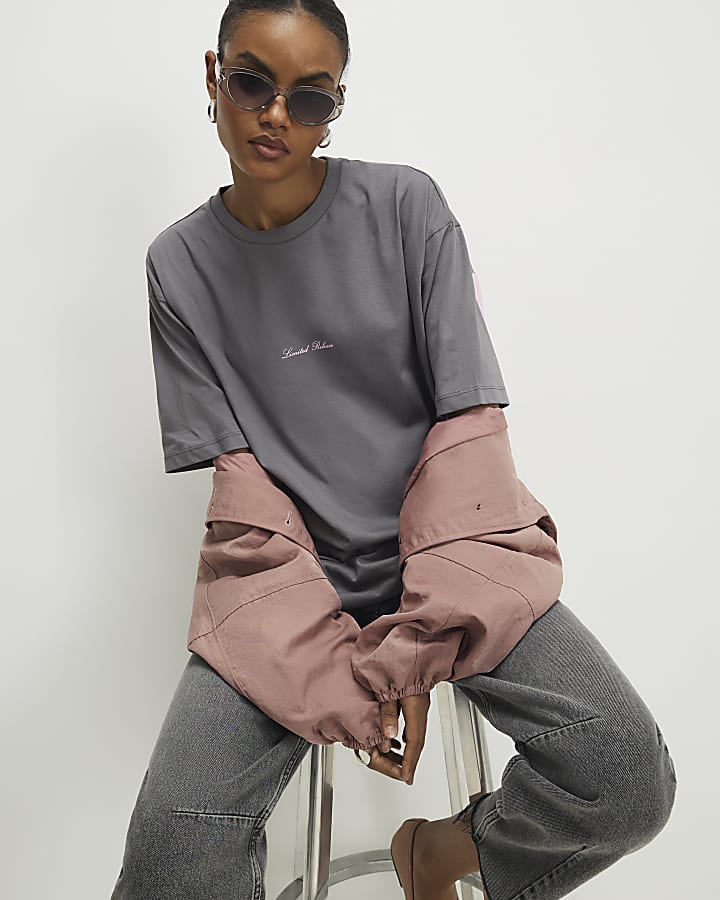 Grey Studio Graphic Oversized T-shirt
