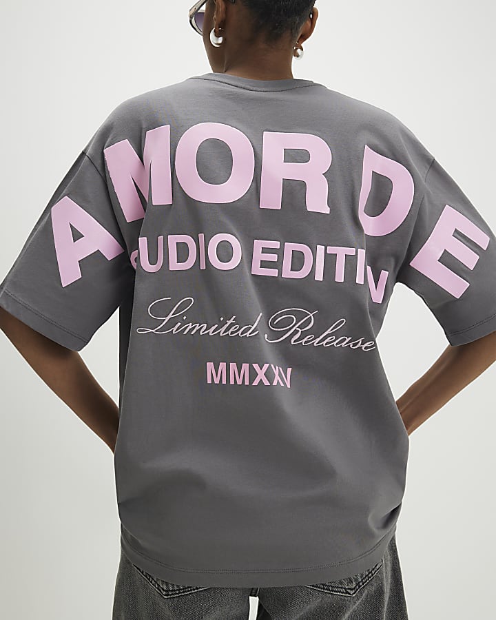 Grey Studio Graphic Oversized T-shirt