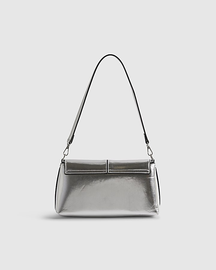 Silver Bar Front Clutch Bag