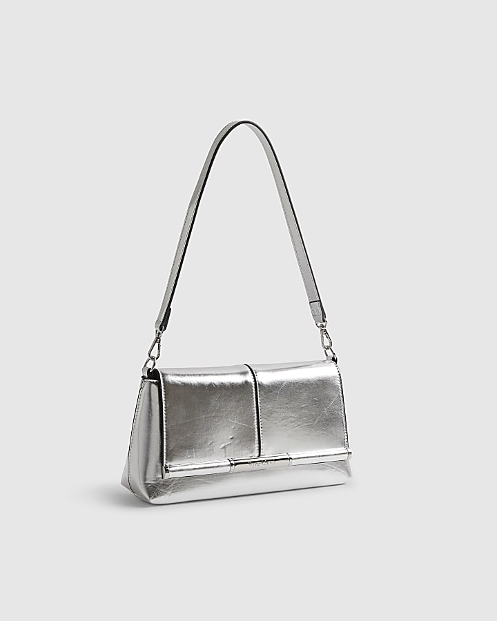 Silver Bar Front Clutch Bag