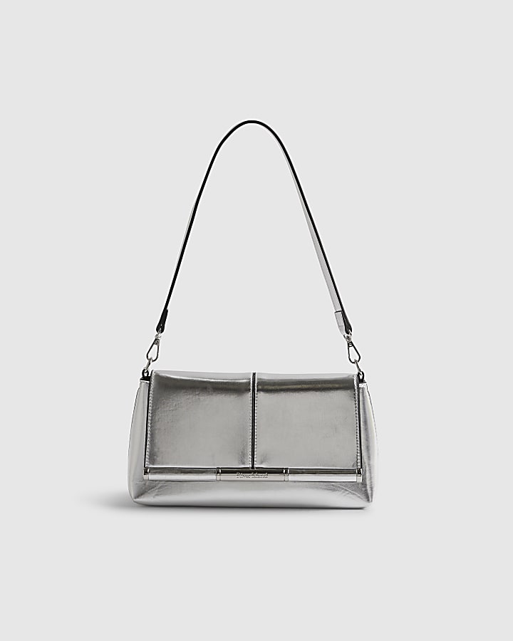 Silver Bar Front Clutch Bag