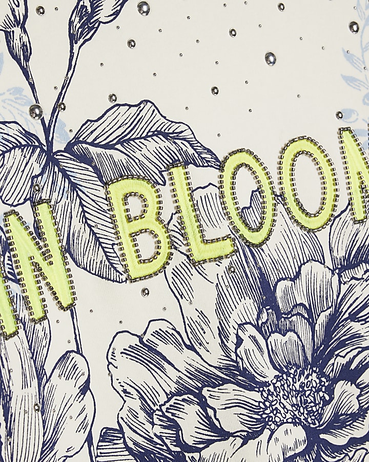 Blue Long Sleeve In Bloom Sweatshirt