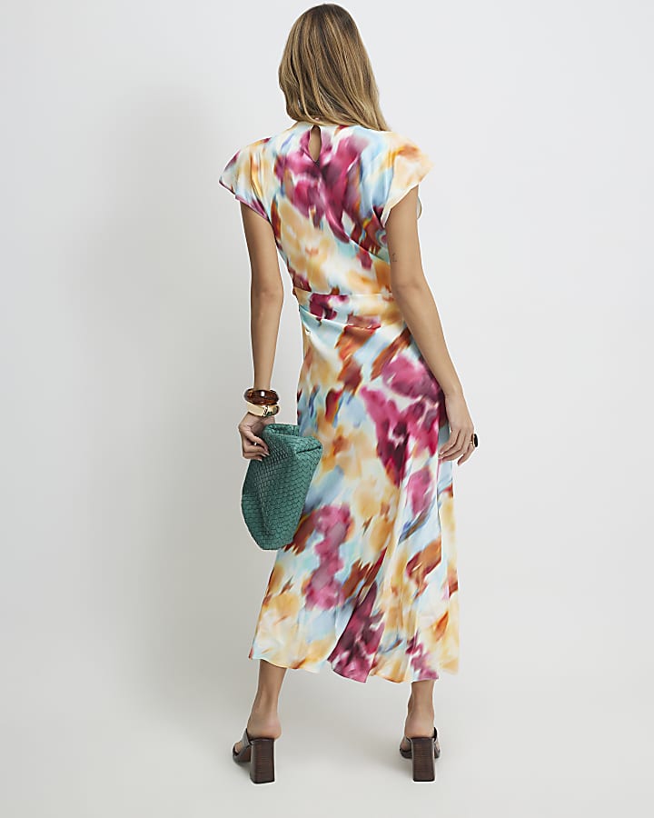 Pink Tie Dye Column Dress