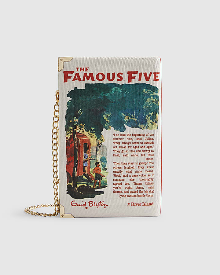 Beige Enid Blyton Caravan Book Clutch Bag