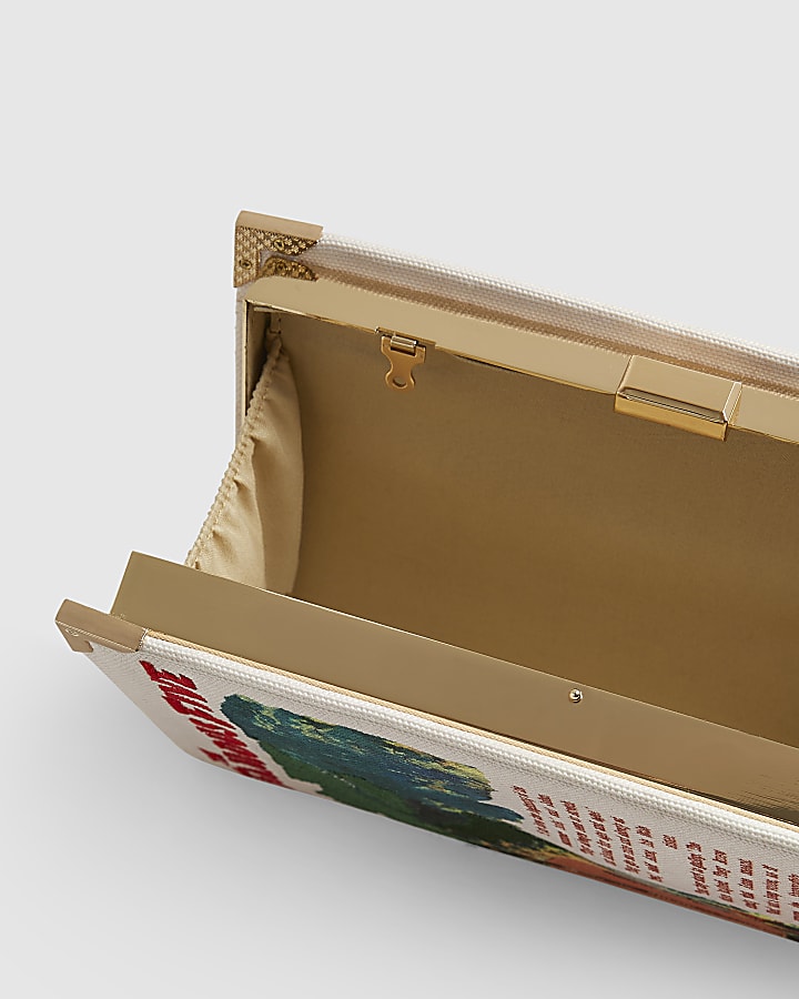 Beige Enid Blyton Caravan Book Clutch Bag